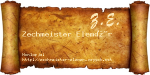 Zechmeister Elemér névjegykártya