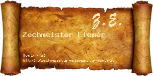 Zechmeister Elemér névjegykártya